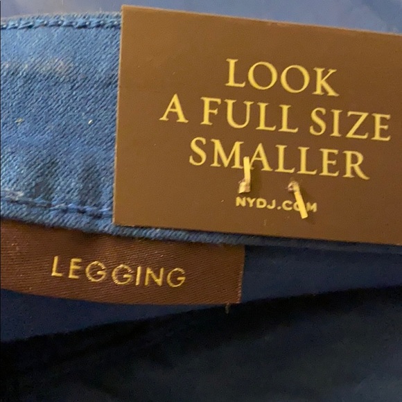 NYDJ blue leggings polished cotton & Spandex NWT - Picture 7 of 8